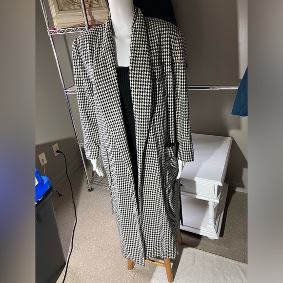 Esprit VINTAGE Long Wool Houndstooth Belted Jacket - Picture 12 of 16